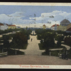 Turnu Severin , parcul , circulata , 1916 , supratipar