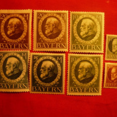 Serie Uzuale Bavaria 1914-1919 ,8 val cu sarniera
