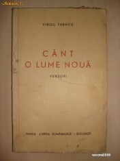 VIRGIL TABACU - CANT O LUME NOUA {cu autograf, 1945}