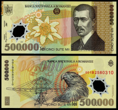 ROMANIA 500000 LEI 2000 ISARESCU PERFECT UNC foto