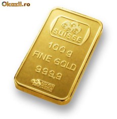 Vand lingou de aur 24k 100g cu certificat foto