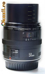 Obiectiv Canon 50 mm f2.5 MC si convertor Canon 50 ef foto