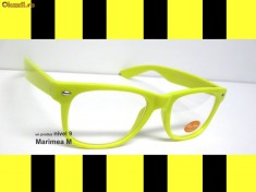 WAYFARER ** Nerd Geek Ochelari Cu Lentile Transparente Galben M foto