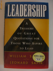 W. SAFIRE, L. SAFIRE - LEADERSHIP a treasury of great quotations foto