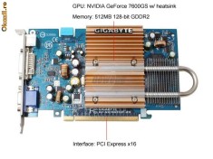 Placa Video - 512MB - GIGABYTE GV-NX76G512P-RH GeForce 7600GS foto