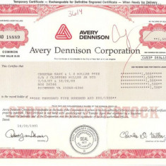 214 Actiuni SUA -Avery Dennison Corporation -seria AD 18889