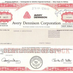 218 Actiuni SUA -Avery Dennison Corporation -seria AD 9625