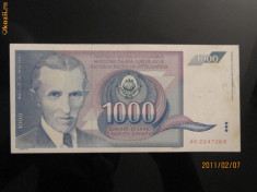 1000 dinari Iugoslavia 1991 foto