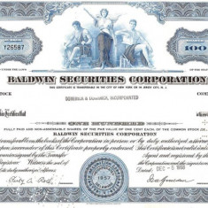 222 Actiuni SUA -Baldwin Securities Corporation -seria Y26587
