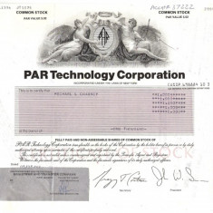 277 Actiuni -PAR Technology Corporation -seria N 11534