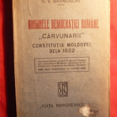 D.V.Barnoschi - Originile Democratiei Romane -Prima ed.1922
