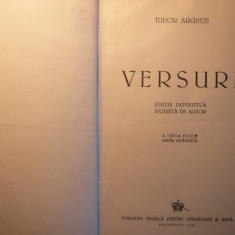 TUDOR ARGHEZI - VERSURI - ed.definitiva 1943