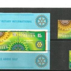 Antilele Olandeze - ROTARY INTERNATIONAL, colita si serie nestampilata K131