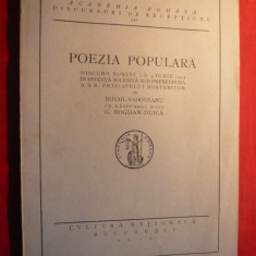 Mihail Sadoveanu -Discurs de Receptie in Academia Romana - 1923