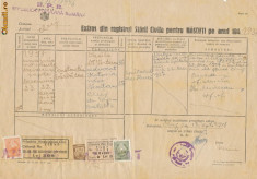 RFL 1948 ROMANIA document fiscal Cluj 3 timbre locale + timbre statale RPR foto