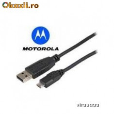 CABLU DATE MOTOROLA FIRE ORIGINAL NOU CU MUFA MICROUSB foto