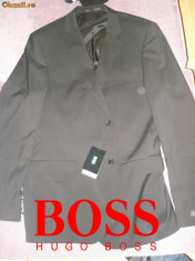 Costum original HUGO BOSS negru dungi fine marimea 54 foto