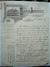Scrisoare firma Warnier , cu filiala in Romania , 1923 , meniu , lista bauturi foto