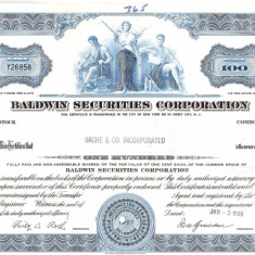 482 Actiuni - Baldwin Securities Corporation -seria Y 26858