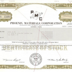 509 Actiuni -Phoenix Materials Corporation -seria S 1105