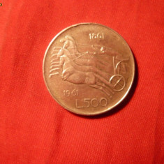 500 Lire 1961 ,ITALIA ,comemorativa , argint ,cal.Buna-F.Buna