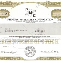 507 Actiuni -Phoenix Materials Corporation -seria S 1414