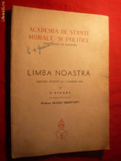 T.Pisani - Limba Noastra - Discurs de Receptie Acad.Rom1942 foto