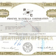 505 Actiuni -Phoenix Materials Corporation -seria S 1396