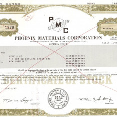 510 Actiuni -Phoenix Materials Corporation -seria S 1379