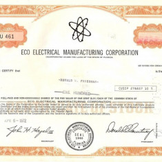 611 Actiuni -Eco Electrical Manufacturing Corporation -seria JU 461