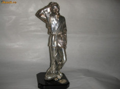 Statueta superba din argint&amp;quot;pescar asiatic&amp;quot;- colectie semnata Emyl Sere foto