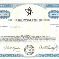 602 Actiuni -Eco Electrical Manufacturing Corporation -seria JC 1201