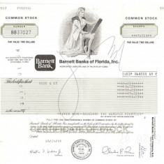 573 Actiuni -Barnett Banks of Florida, Inc. -seria BB37027