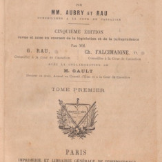 COURS DE DROIT CIVIL FRANCAIS - editie 1897