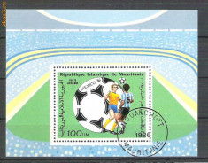 Mauritania 1986 CM Fotbal, colita perf., stamp R.016 foto