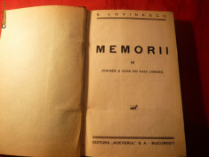 EUGEN LOVINESCU - MEMORII III -Prima Editie 1932 foto