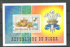 Niger 1981 Diana si Charles, colita perf., stamp R.015 foto