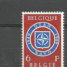 Belgia 1969 - ANIVERSARE 20 ani NATO, timbru nestampilat, B3