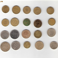 96 Lot interesant de monede si jetoane (fise, token)(20 bucati)