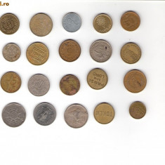 23 Lot interesant de monede si jetoane (fise, token)(20 bucati)