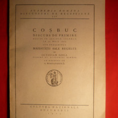 O.Goga - Discurs de primire in Acad. Romana -Cosbuc-1923