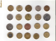 135 Lot interesant de monede si jetoane (fise, token)(20 bucati)