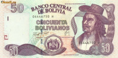 BOLIVIA ? bancnota ? 50 Bolivianos ? 1986 (2007) P-235 Serie H ? UNC necirculata foto