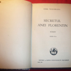 IONEL TEODOREANU -SECRETUL ANEI FLORENTIN - 1941