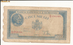 LL bancnota Romania 5000 lei 20 Martie 1945 foto