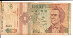 LL bancnota Romania 1000 lei Sept. 1991 foto