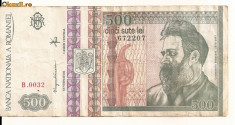 LL bancnota Romania 500 lei Dec. 1992 foto