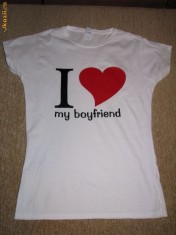 Tricou cu mesajul I LOVE MY BOYFRIEND foto