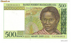 Bancnota 500 francs Madagascar UNC necirculata foto