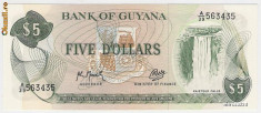 Bancnota 5 dolari Guyana UNC necirculata foto